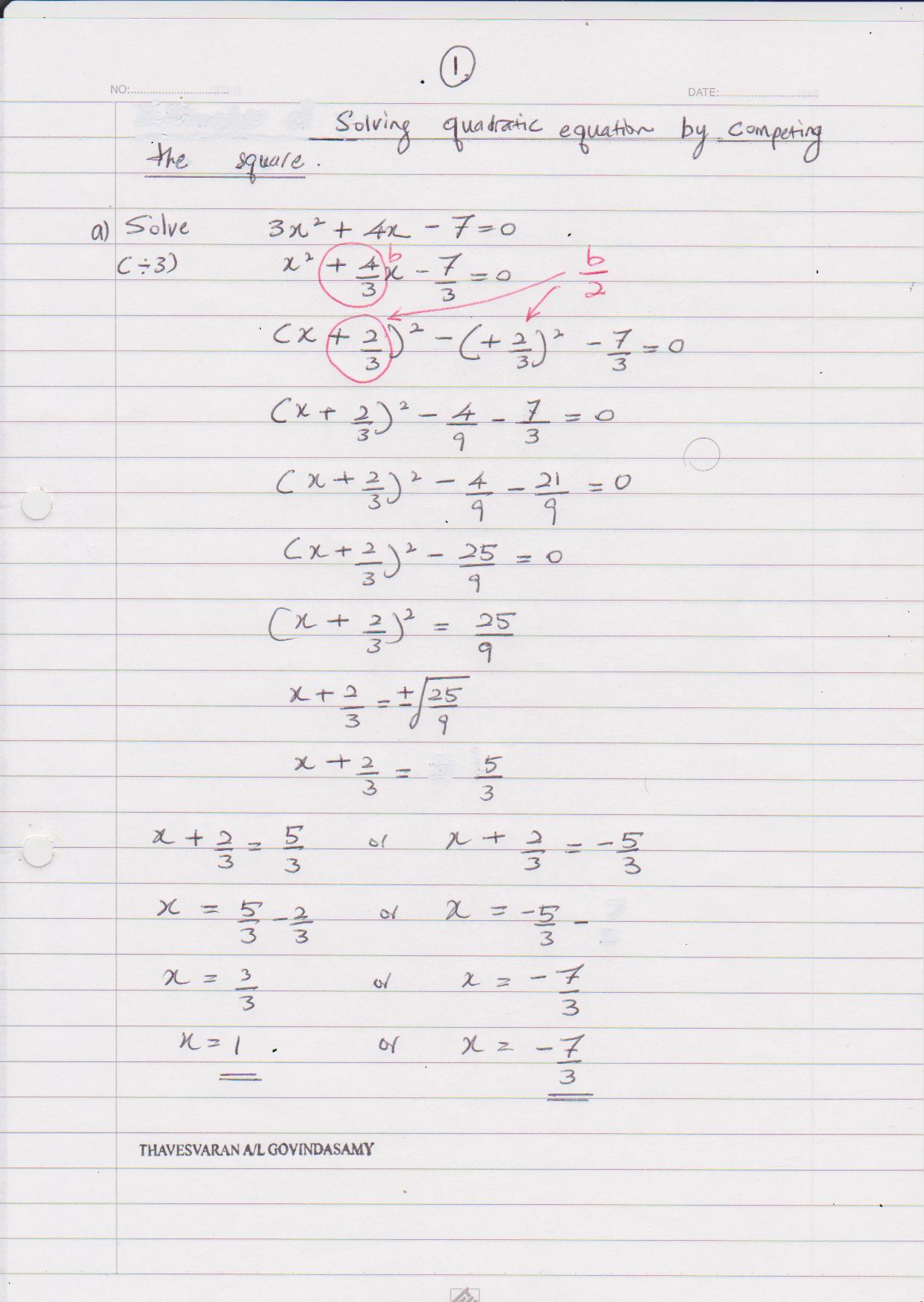 Form 4 | Add Maths Tuition - 012-229-0552